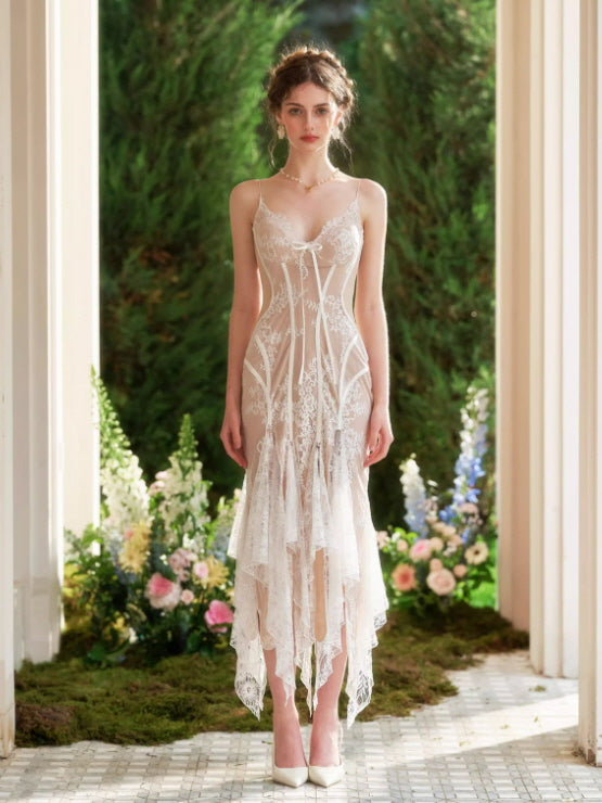Enchanted Ivory Lace Corset Dress