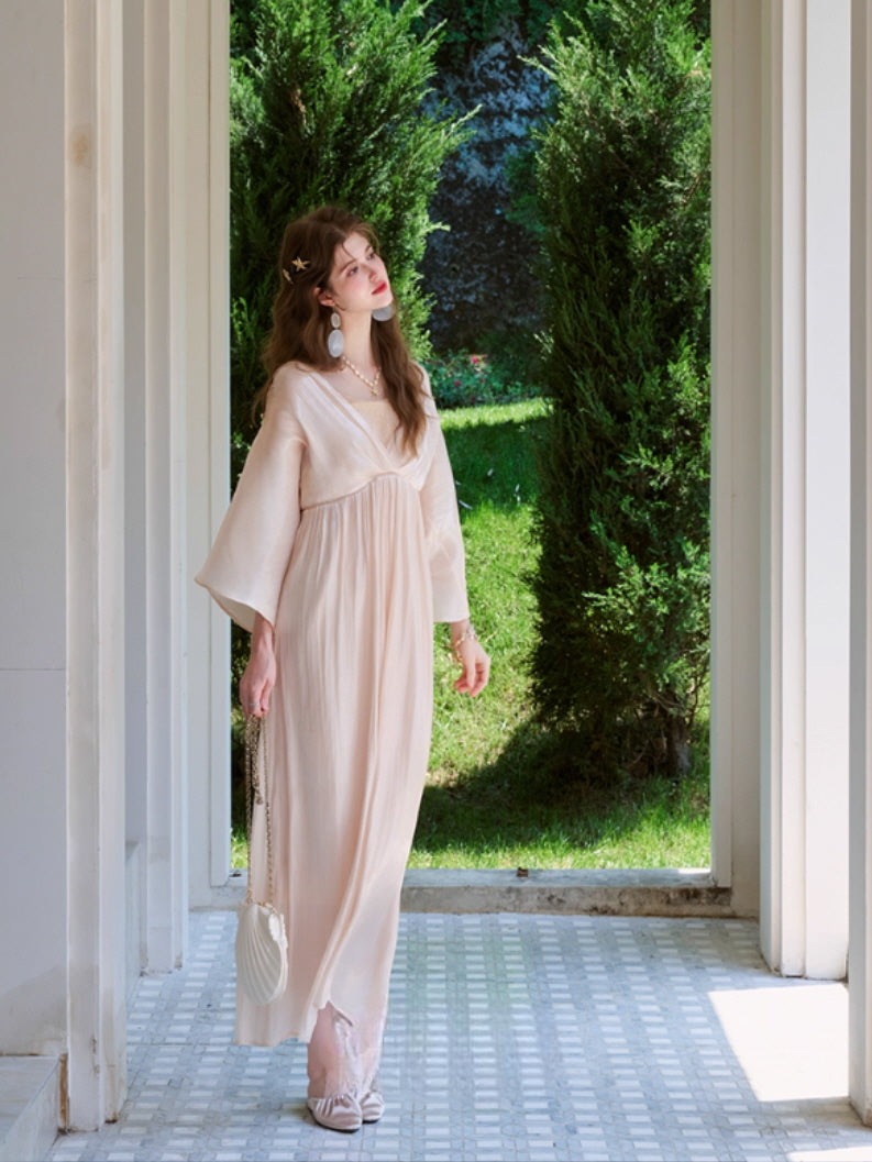 Golden Goddess Satin Lace Dress