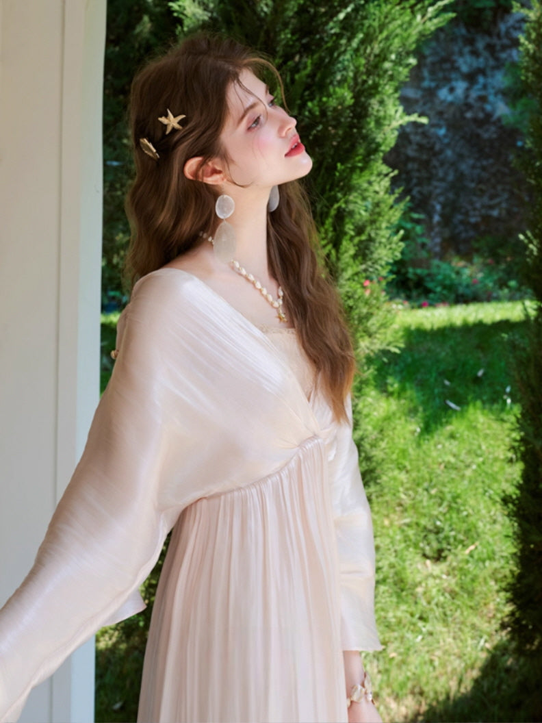 Golden Goddess Satin Lace Dress