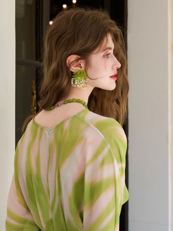 Whispering Meadow Green Flow Maxi Dress