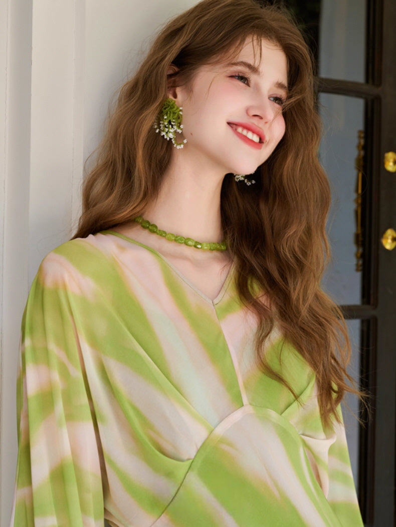 Whispering Meadow Green Flow Maxi Dress