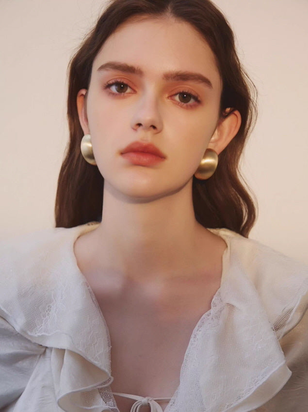 Golden Glow Vintage Dome Earrings