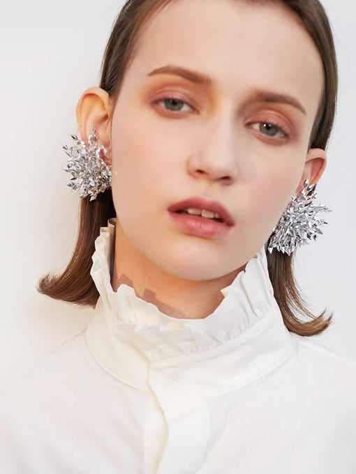 Crystal Cluster Statement Earrings