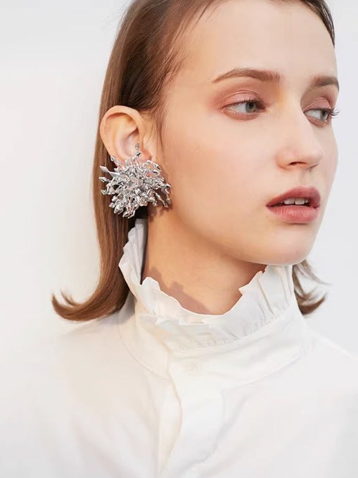 Crystal Cluster Statement Earrings