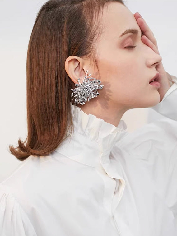 Crystal Cluster Statement Earrings