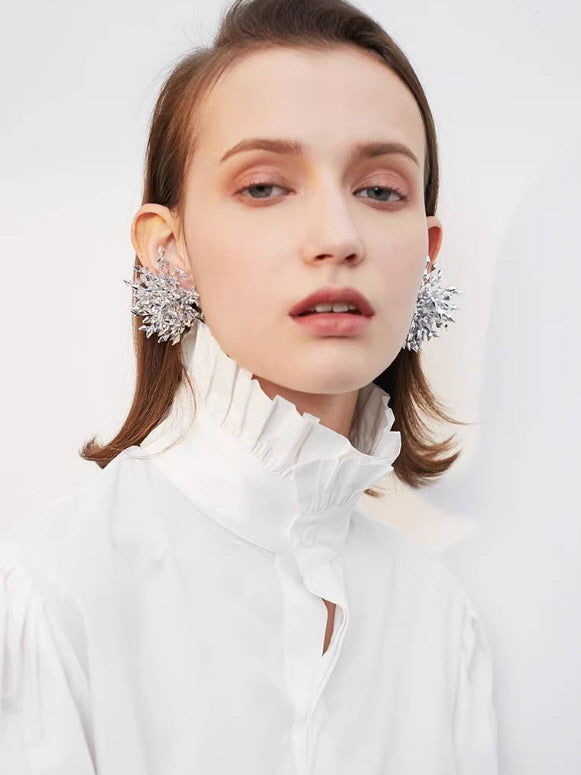 Crystal Cluster Statement Earrings