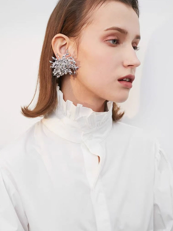 Crystal Cluster Statement Earrings