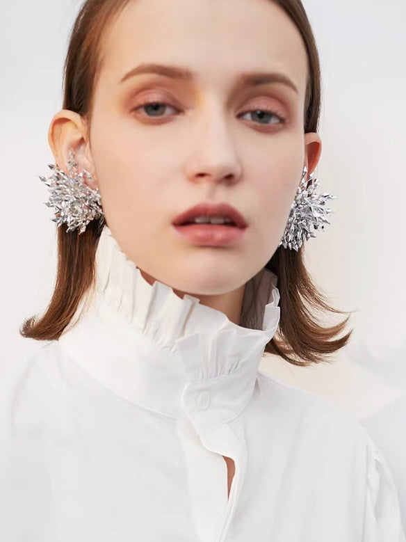 Crystal Cluster Statement Earrings