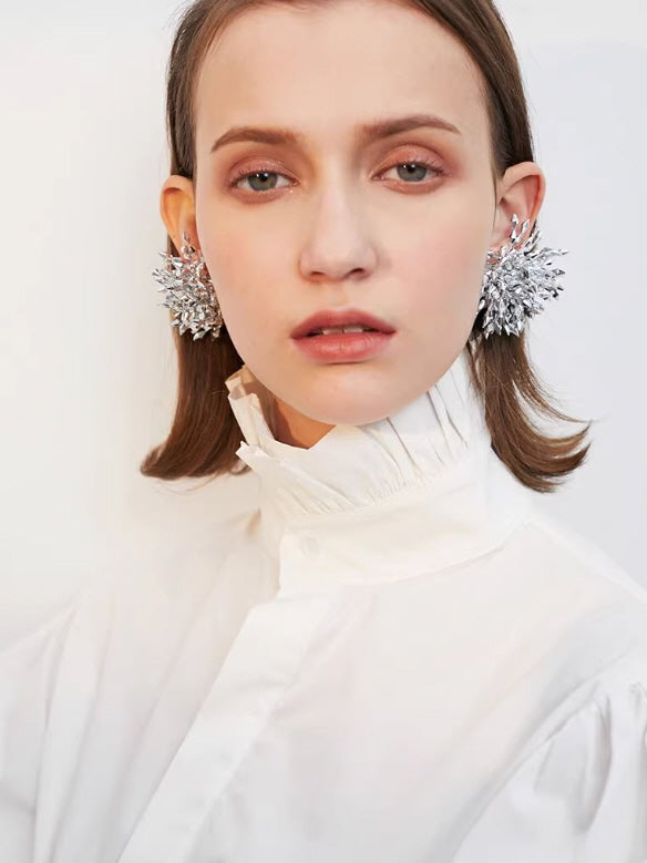 Crystal Cluster Statement Earrings