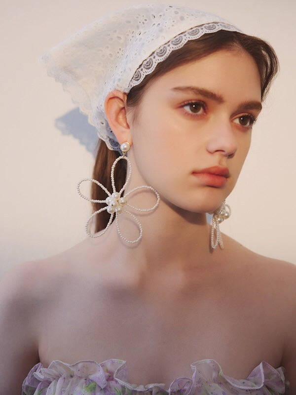 Fairy Bloom Oversized Pearl Flower Earrings
