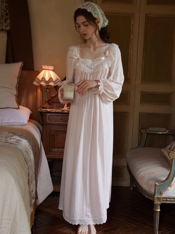 Moonlight Vintage Lace Long Nightgown