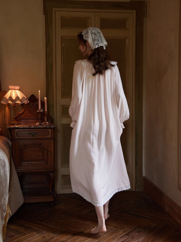 Moonlight Vintage Lace Long Nightgown
