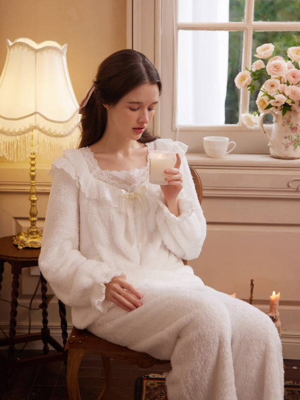 Fairytale Lace Ruffle Cozy Loungewear Set