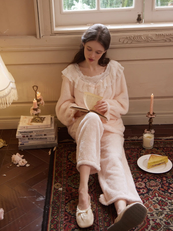 Fairytale Lace Ruffle Cozy Loungewear Set