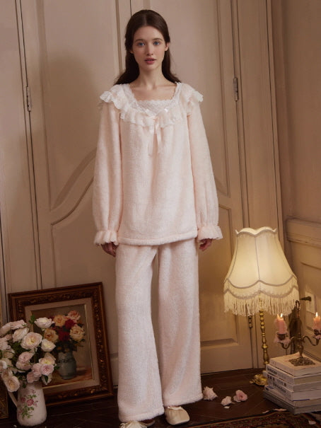 Fairytale Lace Ruffle Cozy Loungewear Set