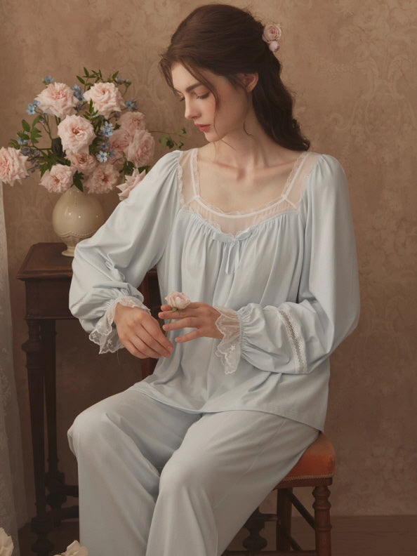 Lace Ribbon Dreamy Loungewear Set