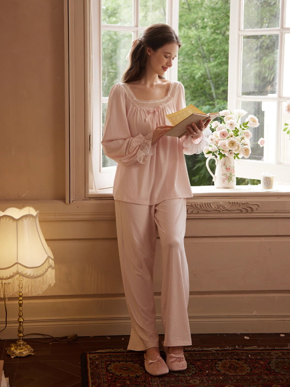 Lace Ribbon Dreamy Loungewear Set