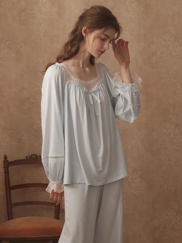 Lace Ribbon Dreamy Loungewear Set