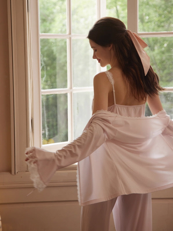Blush Lace Dreamy 3-Piece Loungewear Set