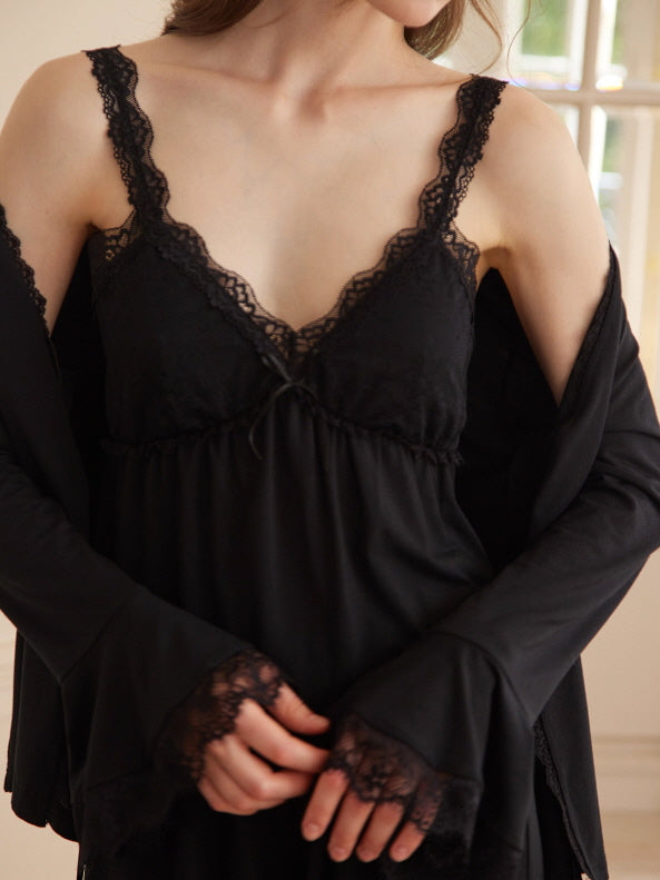 Midnight Lace 3-Piece Loungewear Set
