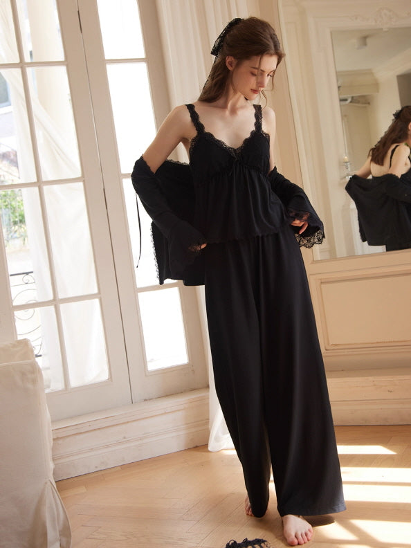 Midnight Lace 3-Piece Loungewear Set