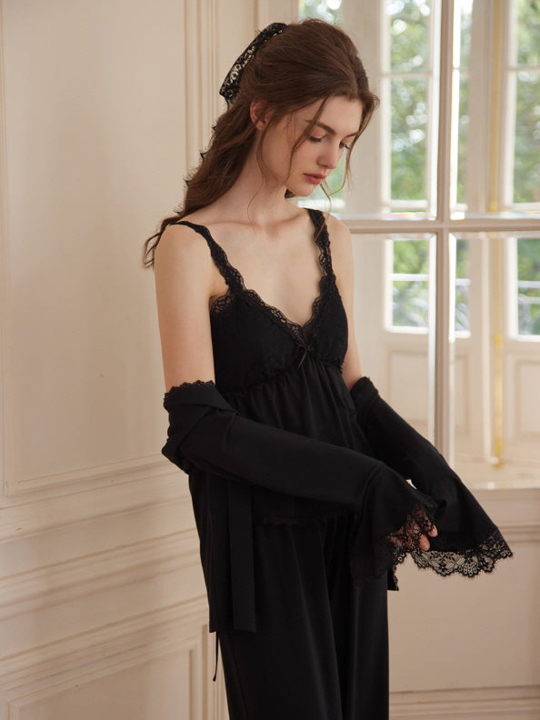 Midnight Lace 3-Piece Loungewear Set