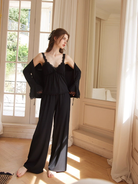 Midnight Lace 3-Piece Loungewear Set