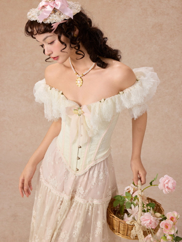 Ivory Lace Princess Corset & Skirt