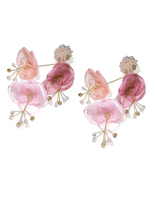 Romantic Bloom Pearl Flower Earrings