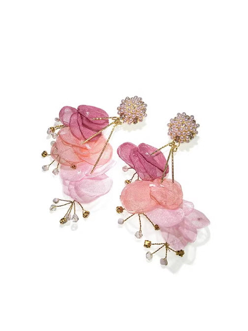 Romantic Bloom Pearl Flower Earrings