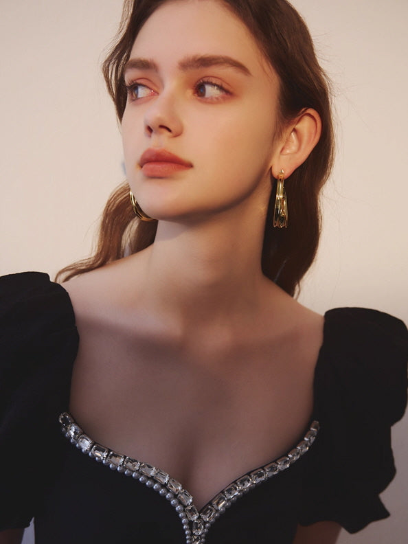 Golden Spiral Hoop Earrings