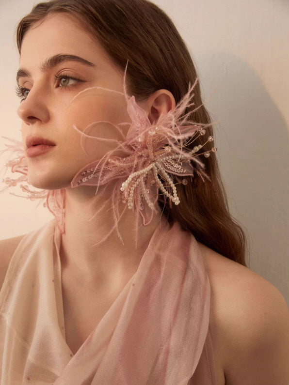 Blush Fairytale Flower Earrings