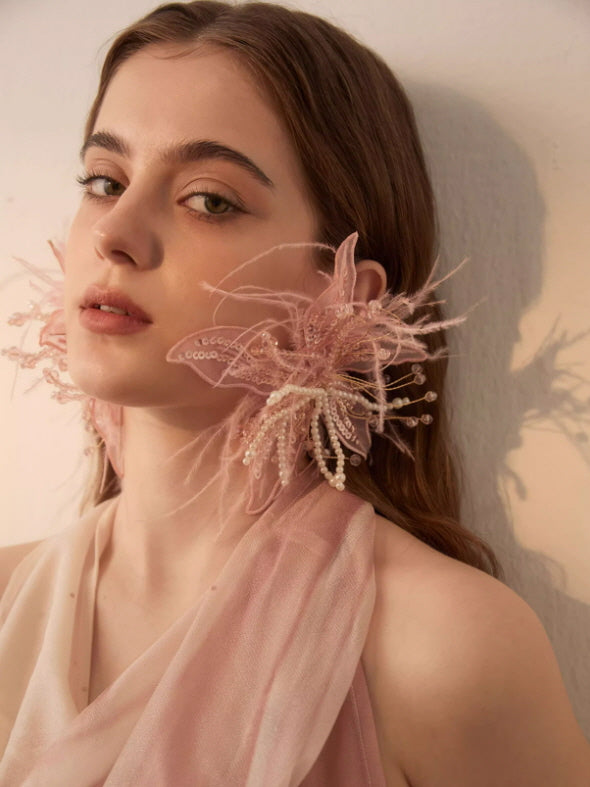 Blush Fairytale Flower Earrings