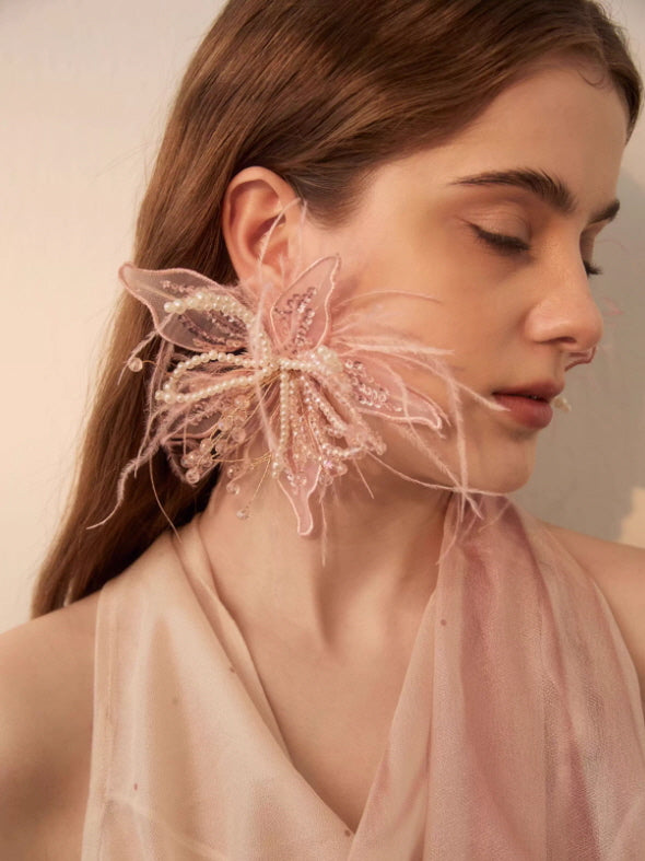 Blush Fairytale Flower Earrings