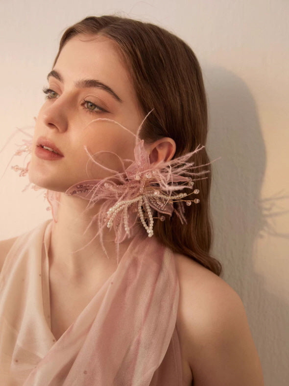 Blush Fairytale Flower Earrings