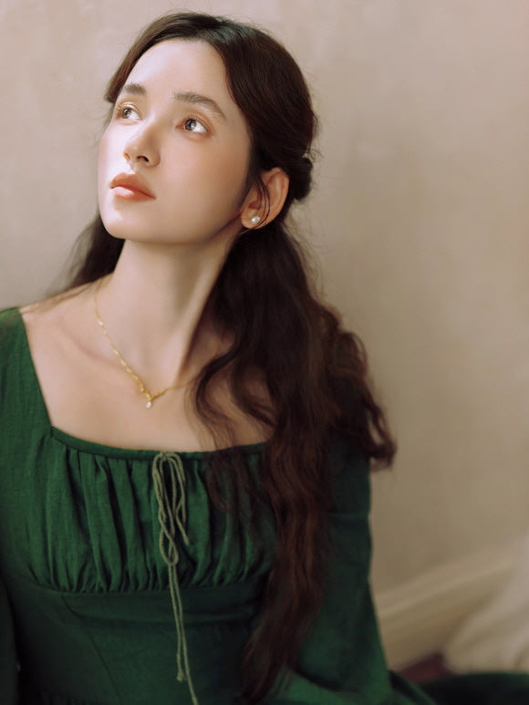 Emerald Green Romantic Vintage Cottagecore Dress