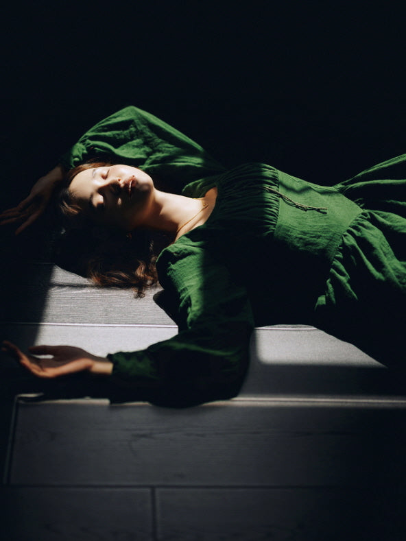 Emerald Green Romantic Vintage Cottagecore Dress