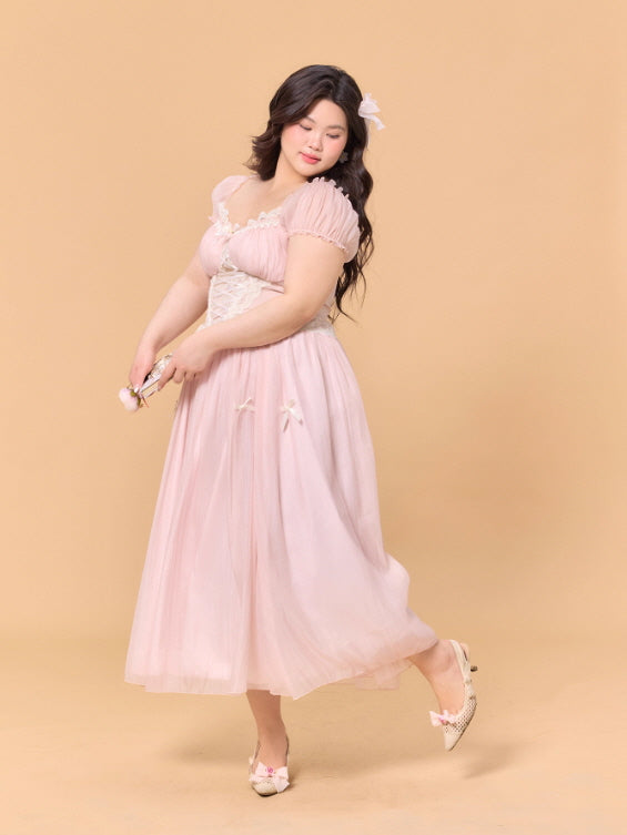 Blush Fairytale Ribbon Corset Dress