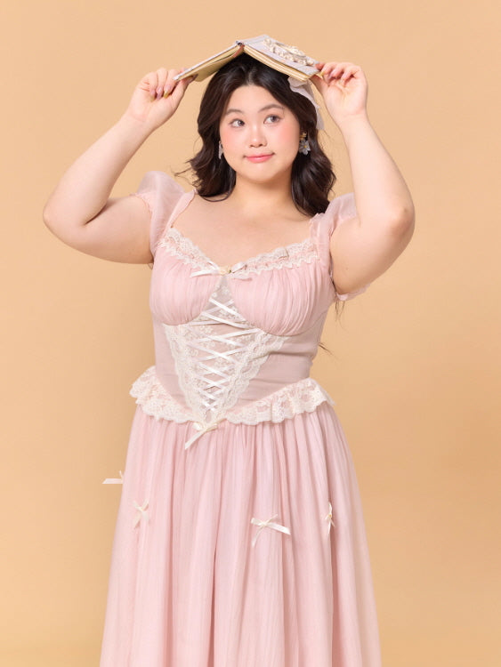 Blush Fairytale Ribbon Corset Dress