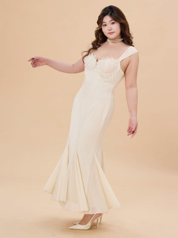 Ivory Pearl Corset Gown – Plus Size | LACEMADE Vintage Princesscore