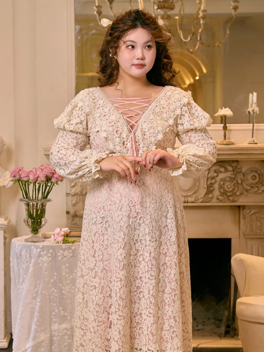 Rose Lace Ribbon Corset Dress