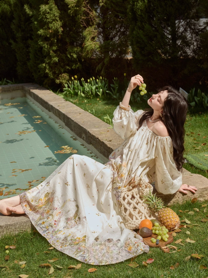 Meadow Bloom Off-Shoulder Top & Maxi Skirt