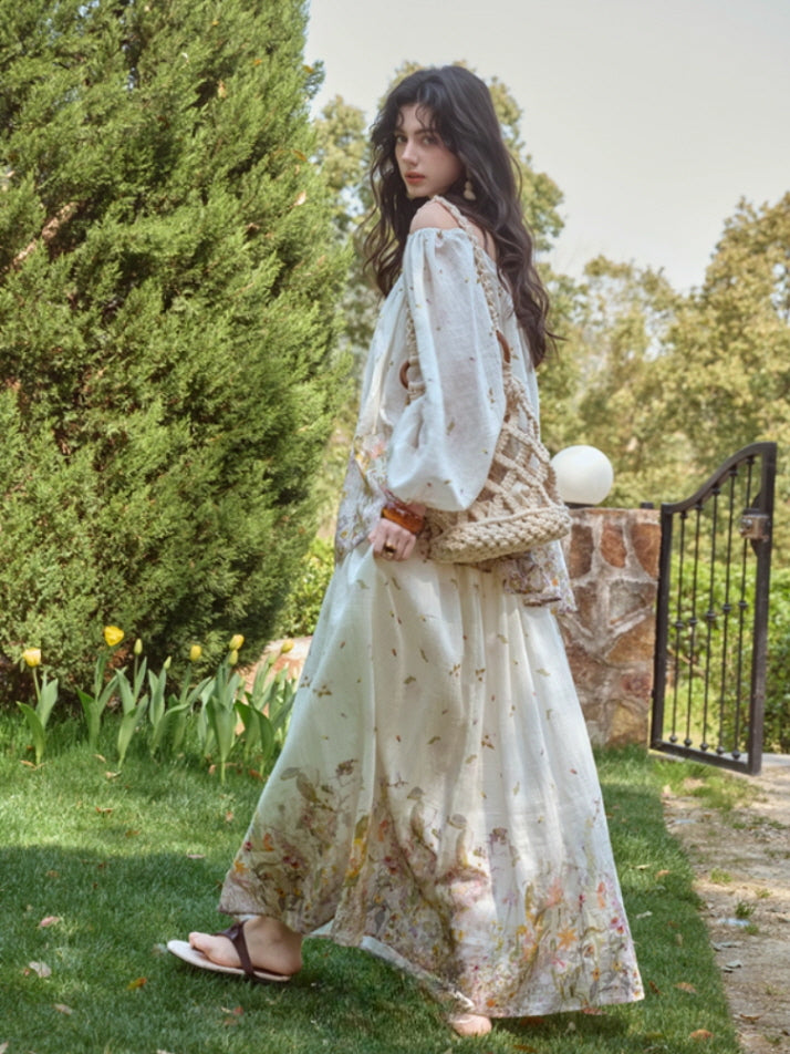 Meadow Bloom Off-Shoulder Top & Maxi Skirt