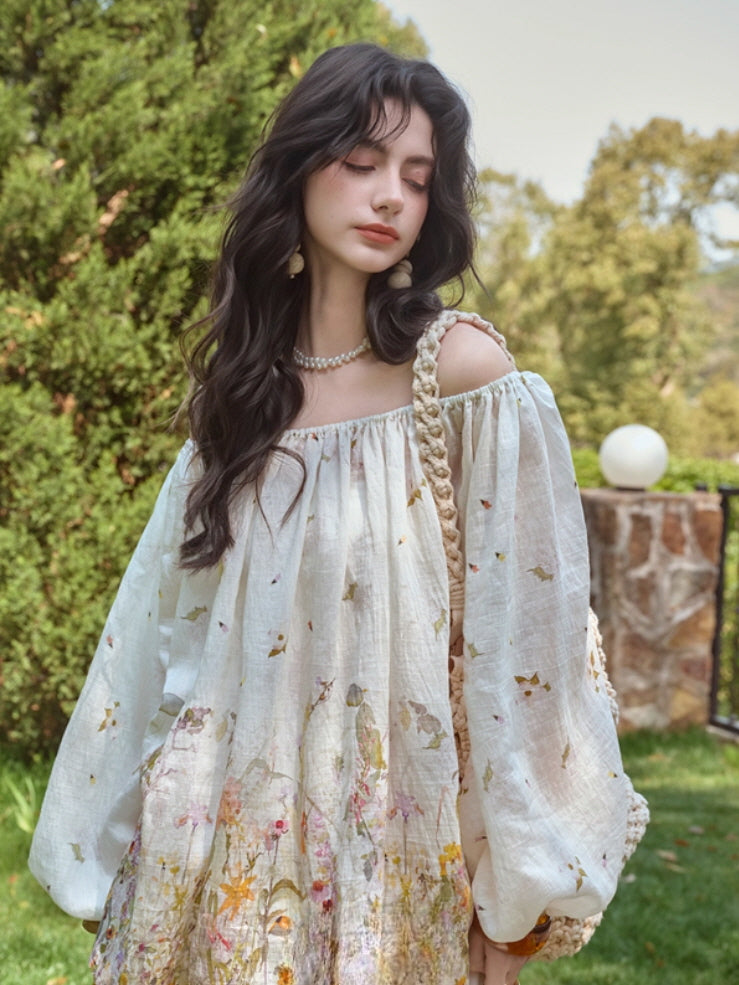 Meadow Bloom Off-Shoulder Top & Maxi Skirt