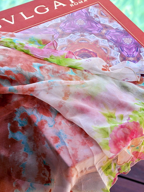 Sunset Garden Chiffon Maxi Dress