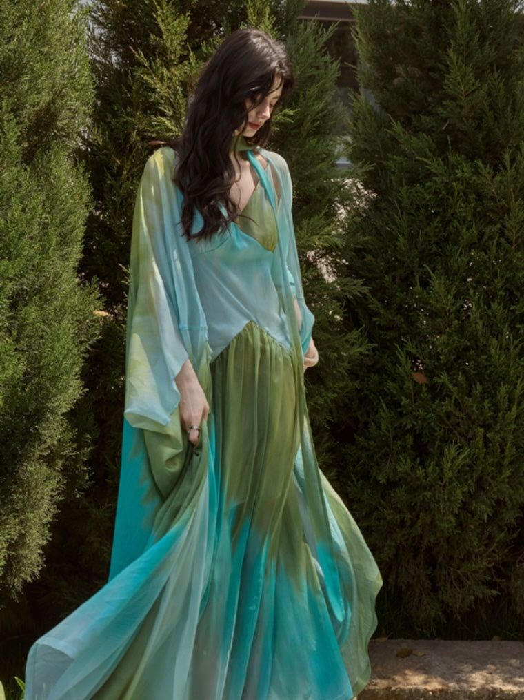 Ocean Breeze Gradient Maxi Dress