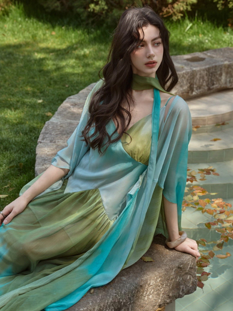 Ocean Breeze Gradient Maxi Dress