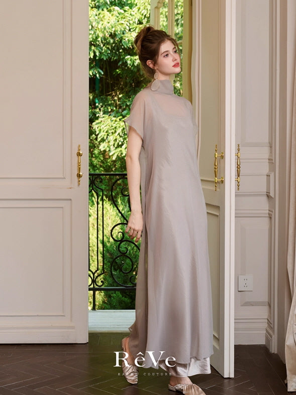 Ethereal Bow-Tie Sheer Dress