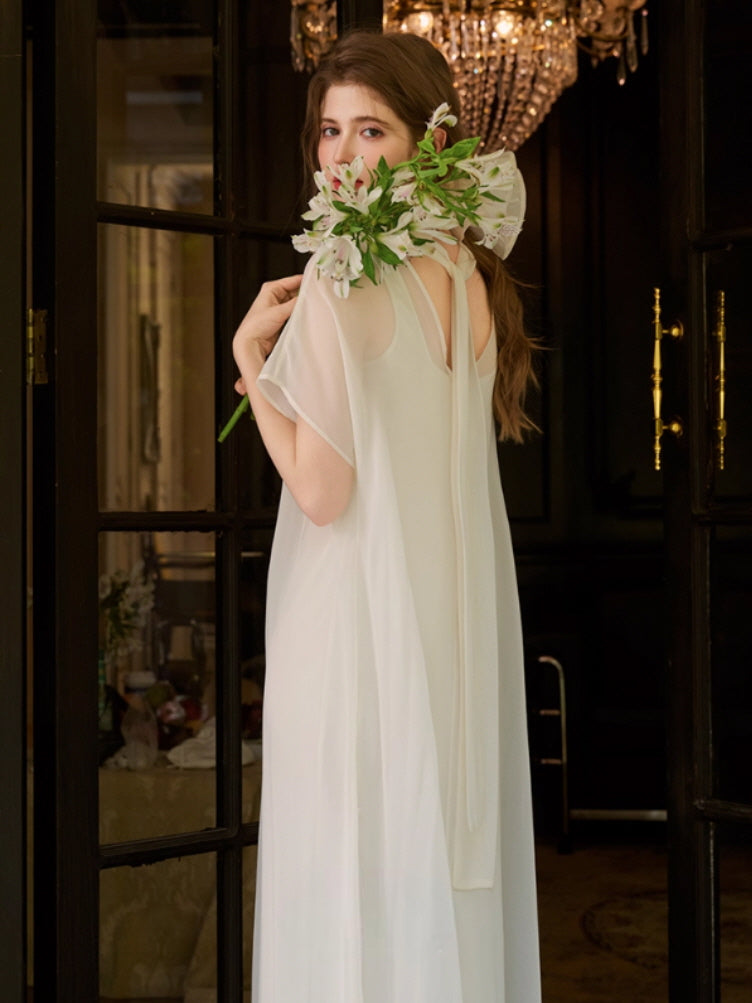 Ethereal Bow-Tie Sheer Dress