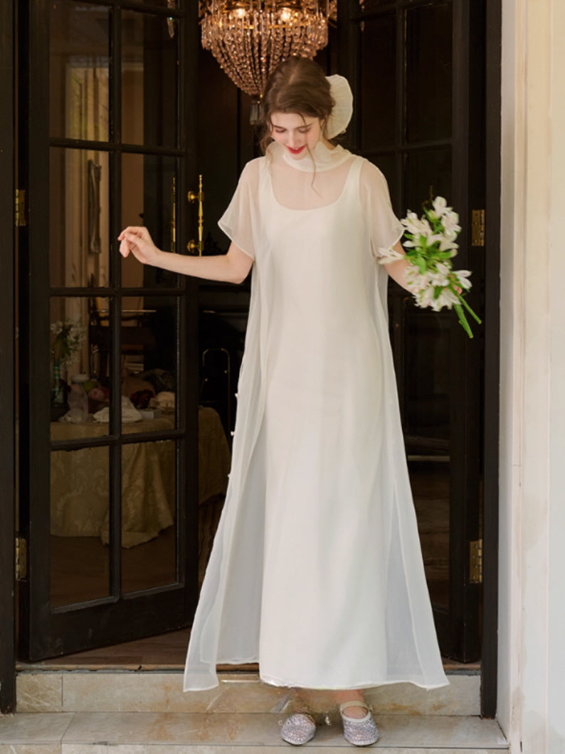 Ethereal Bow-Tie Sheer Dress